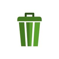 Trash Recycle Bin Icon Flat Design Style. Simple Web and Mobile Vector. Perfect Interface Illustration Symbol. vector