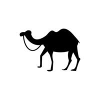 Camel Solid Design Style Icon. Simple Arabic Desert Animal Vector Illustration.