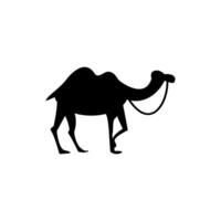 Camel Solid Design Style Icon. Simple Arabic Desert Animal Vector Illustration.