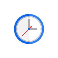 Blue Clock Icon Flat Design Style. Simple Web and Mobile Vector. Perfect Interface Illustration Symbol. vector