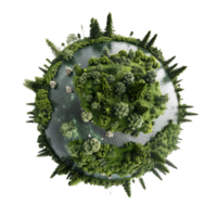 AI generated Eco Friendly 3D Globe Earth Day Design png