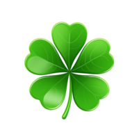 AI generated Elegant Transparent Four Leaf Clover Set png