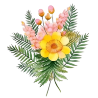 AI generated Delicate Mimosa Blossoms in Watercolor png