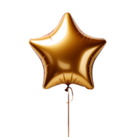 AI generated Shiny Gold Star Balloon Graphics png