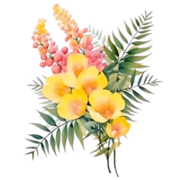 ai gerado radiante aguarela mimosa clipart png