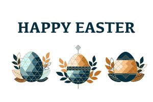 Set of easter eggs. Greetings and presents for Easter Day. vector