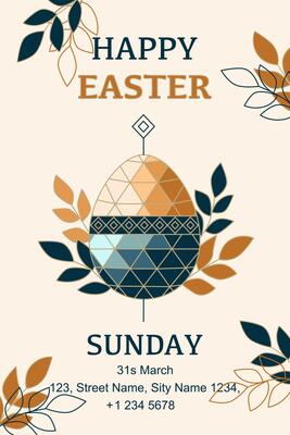 Easter poster and banner template. Greetings and presents for Easter Day. Easter egg.