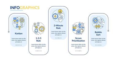 Prioritization tools rectangle infographic template. Task priority. Data visualization with 5 steps. Editable timeline info chart. Workflow layout with line icons vector