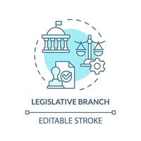 Legislative branch soft blue concept icon. Constitution authority, government structure. Public sector social policy. Round shape line illustration. Abstract idea. Graphic design. Easy to use vector