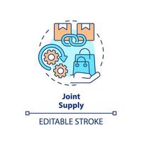 Joint supply multi color concept icon. Production of one good results in production of another. Round shape line illustration. Abstract idea. Graphic design. Easy to use in brochure marketing vector