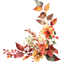 AI generated Lush Autumn Foliage in Watercolor png