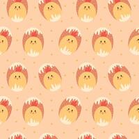 Seamless pattern with cute chick on an Easter egg on a light background vector
