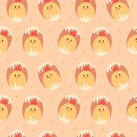 Seamless pattern with cute chick on an Easter egg on a light background vector