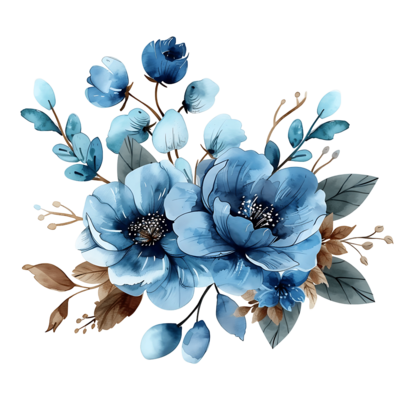 Blue Flower Border PNGs for Free Download