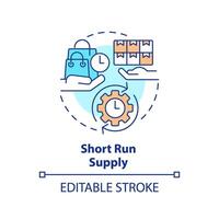 Short run supply multi color concept icon. Goods, services over brief period. Round shape line illustration. Abstract idea. Graphic design. Easy to use in brochure marketing vector