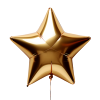 AI generated Stylish Balloon in Gold Star Theme png