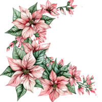 AI generated Whimsical Watercolor Poinsettia Design png