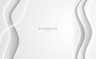 Abstract minimalist layer white wavy dynamic futuristic vector background design