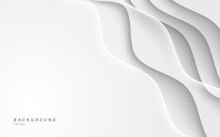 Abstract minimalist layer white wavy dynamic futuristic vector background design