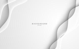 Abstract minimalist layer white wavy dynamic futuristic vector background design