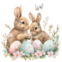 ai généré subtil aquarelle lapin clipart conception png