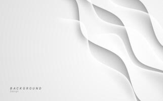 Abstract minimalist layer white wavy dynamic futuristic vector background design