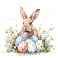 AI generated Lush Watercolor Rabbit Clipart png