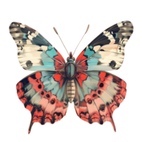 ai generado pastel mariposa ilustración en acuarela png