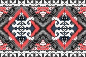 Abstract tribal ikat fabric pattern made from Asian geometric shapes. vector