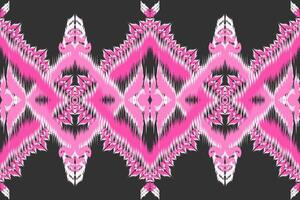 Bohemian Chic Handmade Ikat Fabric Pattern Unveiling Timeless Asian Tradition and Artistry. vector