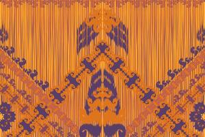 Abstract tribal ikat fabric pattern made from Asian geometric shapes. vector