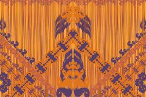 Abstract tribal ikat fabric pattern made from Asian geometric shapes. vector