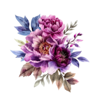 ai generato elegante magenta peonia nel morbido acquerello clipart png