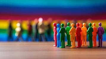 AI generated Group of Miniature People Standing Together photo