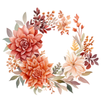 AI generated Delicate Dahlia, Rose, and Eucalyptus in Autumn Hues png