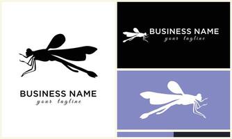 silhouette vector dragonfly logo template