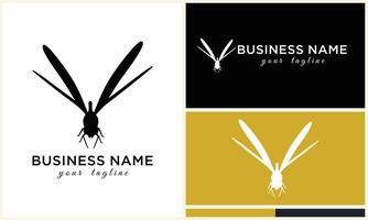 silhouette vector dragonfly logo template