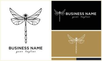 silhouette vector dragonfly logo template