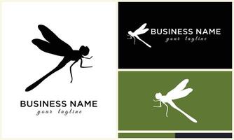 line art dragonfly logo template vector