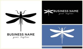 line art dragonfly logo template vector