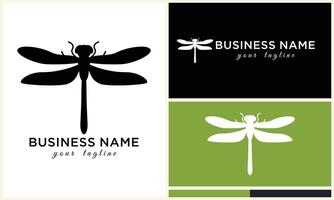 line art dragonfly logo template vector