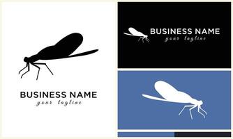 line art dragonfly logo template vector