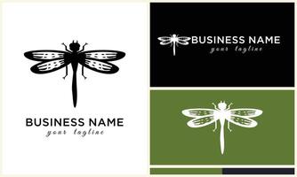 line art dragonfly logo template vector