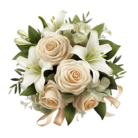 AI generated Isolated Bridal Arrangement, Ideal for Focused Design Elements and Specialized Projects png