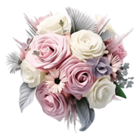 AI generated Clear Background Bridal Flowers, Ideal for Varied Wedding Design Contexts png