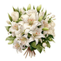 ai généré transparent Contexte pour de mariée bouquet, fournir maximum conception souplesse png