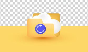 único realista nube almacenamiento digital archivo organización icono 3d diseño aislado en vector