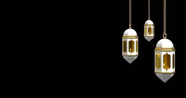 Ramadan candle lantern animation. Animated video of Islamic lantern light. 4K seamless loop video footage. Transparent background with alpha channel