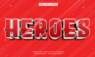Heroes 3D Editable Text Effects psd