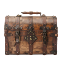 AI generated Secure Closed Wooden Treasure Box Vintage Charm png